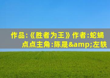 作品:《胜者为王》作者:蛇蝎点点主角:陈晟&左轶