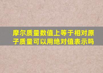 摩尔质量数值上等于相对原子质量可以用绝对值表示吗