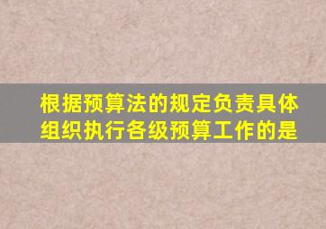 根据预算法的规定负责具体组织执行各级预算工作的是