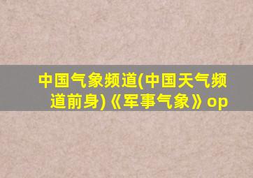 中国气象频道(中国天气频道前身)《军事气象》op