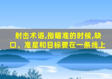射击术语,指瞄准的时候,缺口、准星和目标要在一条线上