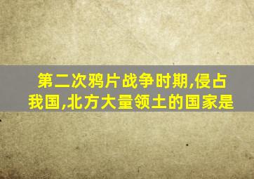 第二次鸦片战争时期,侵占我国,北方大量领土的国家是