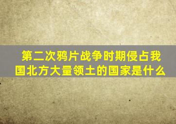第二次鸦片战争时期侵占我国北方大量领土的国家是什么