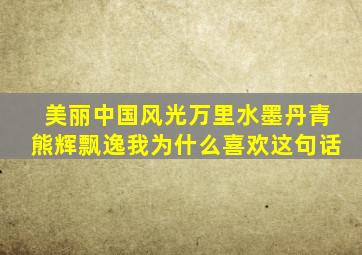 美丽中国风光万里水墨丹青熊辉飘逸我为什么喜欢这句话